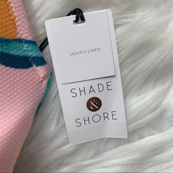 NWT Shade & Shore Grapefruit Tropical Pink Orange Peach Bikini Top Size 36C - Picture 5 of 10